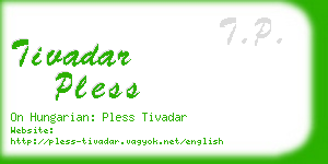 tivadar pless business card